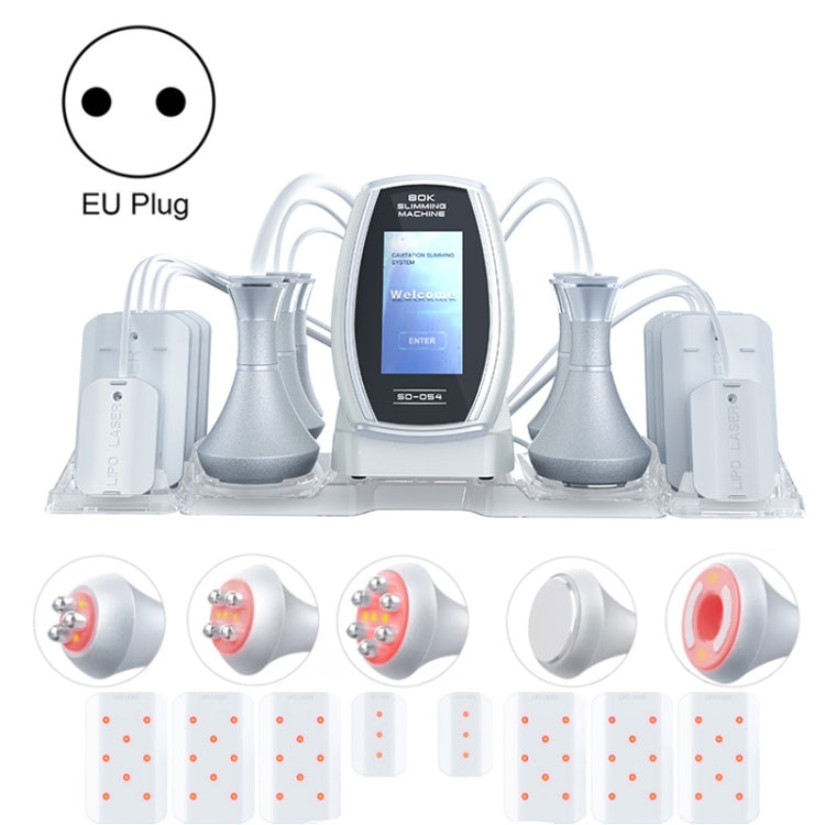 6 In 1 80K Ultrasonic Cavitation Vacuum Radio Frequency Lipo Laser Slimming Machine, US Plug, EU Plug, UK Plug, AU plug – TPU EU Plug Sliver Edge