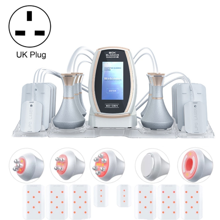 6 In 1 80K Ultrasonic Cavitation Vacuum Radio Frequency Lipo Laser Slimming Machine, US Plug, EU Plug, UK Plug, AU plug – TPU UK Plug Gold Edge