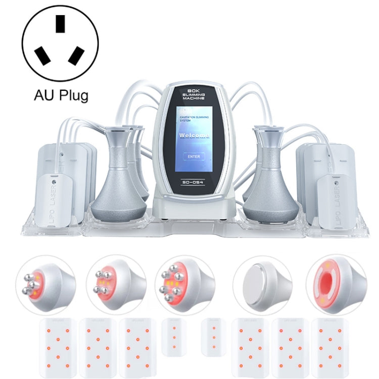6 In 1 80K Ultrasonic Cavitation Vacuum Radio Frequency Lipo Laser Slimming Machine, US Plug, EU Plug, UK Plug, AU plug – TPU AU plug Sliver Edge