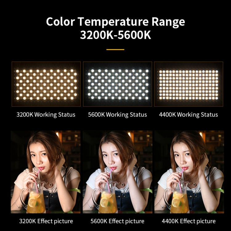 E900 55W 3000K-6500K Flat Panel Lights Live Broadcast Fill Light, Regular Models, Knob Model, Knob Battery Model