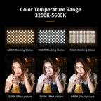 E900 55W 3000K-6500K Flat Panel Lights Live Broadcast Fill Light, Regular Models, Knob Model, Knob Battery Model