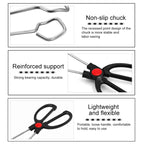 Stainless Steel Plastic Handle Barbecue Tongs Food Clip Barbecue Tools, 9 Inch, 12 Inch – Non-slip