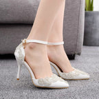 Rhinestone Stiletto Pointed Heel Women Shoes, 34, 35, 36, 37, 38, 39, 40, 41, 42 – Non-slip 34