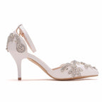 Rhinestone Stiletto Pointed Heel Women Shoes, 34, 35, 36, 37, 38, 39, 40, 41, 42 – Non-slip