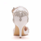 Rhinestone Stiletto Pointed Heel Women Shoes, 34, 35, 36, 37, 38, 39, 40, 41, 42 – Non-slip
