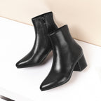 Autumn Winter Glitter Square Heel Pointed Low-Top Women Boots, 32, 33, 34, 35, 36, 37, 38, 39