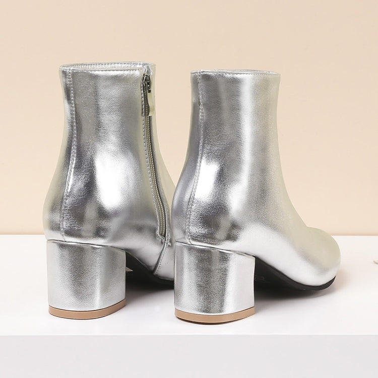 Autumn Winter Glitter Square Heel Pointed Low-Top Women Boots, 32, 33, 34, 35, 36, 37, 38, 39