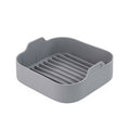 Air Fryer Silicone Grill Pan Accessories, Square 20.5 cm, Round 19 cm, Round 22 cm, Round 16 cm Square 20.5 cm Gray