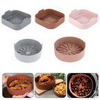 Air Fryer Silicone Grill Pan Accessories, Square 20.5 cm, Round 19 cm, Round 22 cm, Round 16 cm