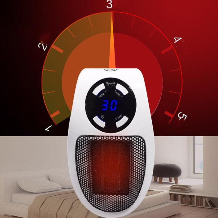 Mini Plug-in LCD Timing Electric Heater Office Home Heater Foot Warmer, With Remote Control EU, With Remote Control US 110v