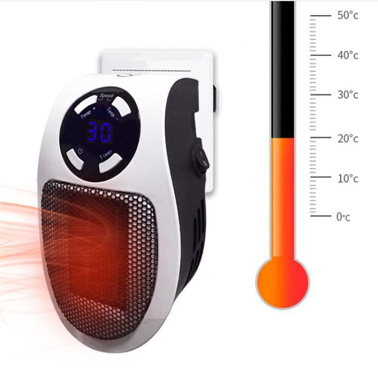 Mini Plug-in LCD Timing Electric Heater Office Home Heater Foot Warmer, With Remote Control EU, With Remote Control US 110v