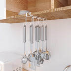 Hanging Nail-free Partition Cup Holder Creative Kitchen Supplies Storage Rack, 8 Hooks