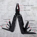 15 in 1 Outdoor Camping Survival Tool Foldable Multifunctional Pocket Plier, 11 in 1
