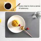 Nordic Style Food Grade Silicone Pad Tableware Environmental Insulation Pad Placemat, Green, Orange, Beige, Sky Blue, Dark Gray