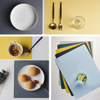 Nordic Style Food Grade Silicone Pad Tableware Environmental Insulation Pad Placemat, Green, Orange, Beige, Sky Blue, Dark Gray