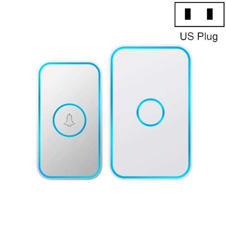 CACAZI A78 Long-Distance Wireless Doorbell Intelligent Remote Control Electronic Doorbell, US Plug, EU Plug, UK Plug US Plug Bright White