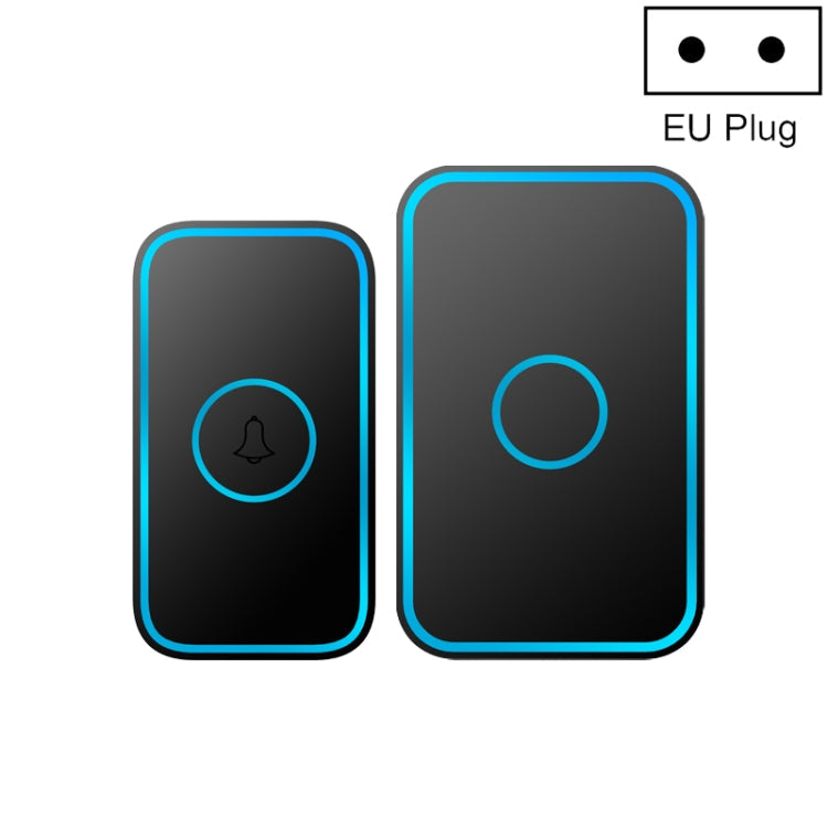 CACAZI A78 Long-Distance Wireless Doorbell Intelligent Remote Control Electronic Doorbell, US Plug, EU Plug, UK Plug – Waterproof EU Plug Elegant Black