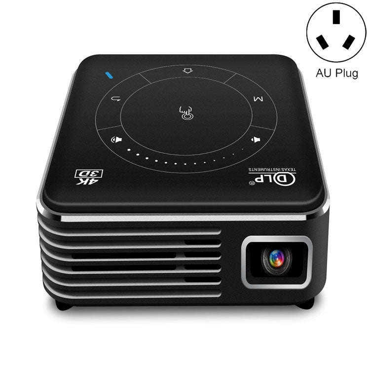 P11 4K HD DLP Mini 3D Projector 4G + 32G Smart Micro Convenient Projector, UK Plug, AU Plug – Card Slot, Bluetooth, TPU AU Plug