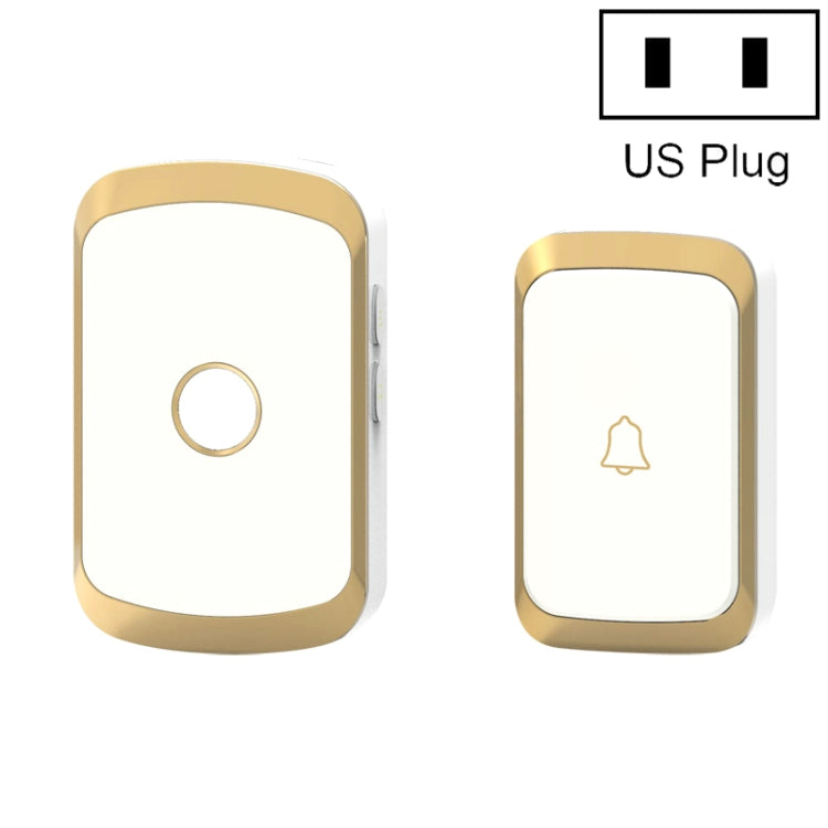 CACAZI A20 Smart Home Wireless Doorbell Digital Music Remote Control Waterproof Doorbell, US Plug, UK Plug, EU Plug US Plug Golden