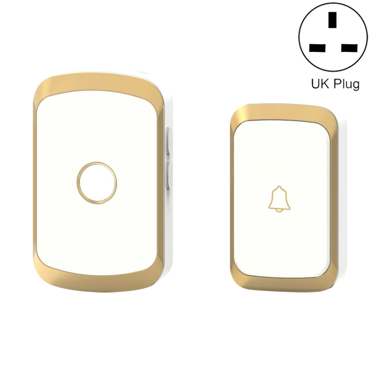 CACAZI A20 Smart Home Wireless Doorbell Digital Music Remote Control Waterproof Doorbell, US Plug, UK Plug, EU Plug – Waterproof UK Plug Golden