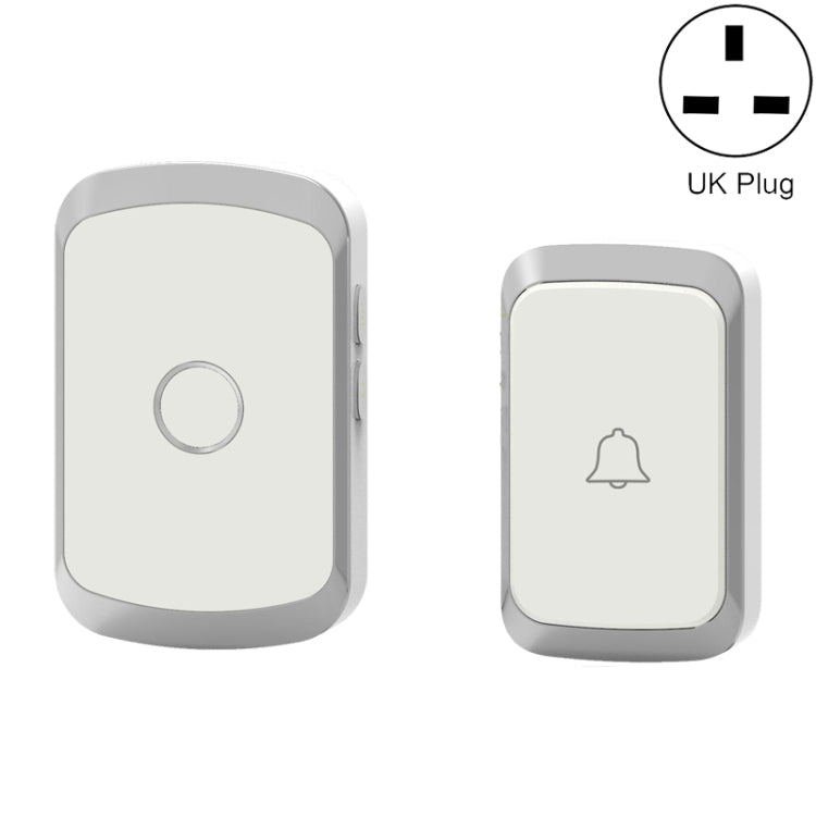 CACAZI A20 Smart Home Wireless Doorbell Digital Music Remote Control Waterproof Doorbell, US Plug, UK Plug, EU Plug – Waterproof UK Plug Silver