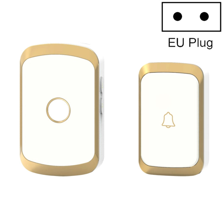 CACAZI A20 Smart Home Wireless Doorbell Digital Music Remote Control Waterproof Doorbell, US Plug, UK Plug, EU Plug – Waterproof EU Plug Golden