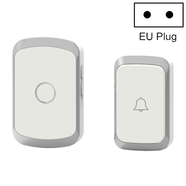 CACAZI A20 Smart Home Wireless Doorbell Digital Music Remote Control Waterproof Doorbell, US Plug, UK Plug, EU Plug – Waterproof EU Plug Silver