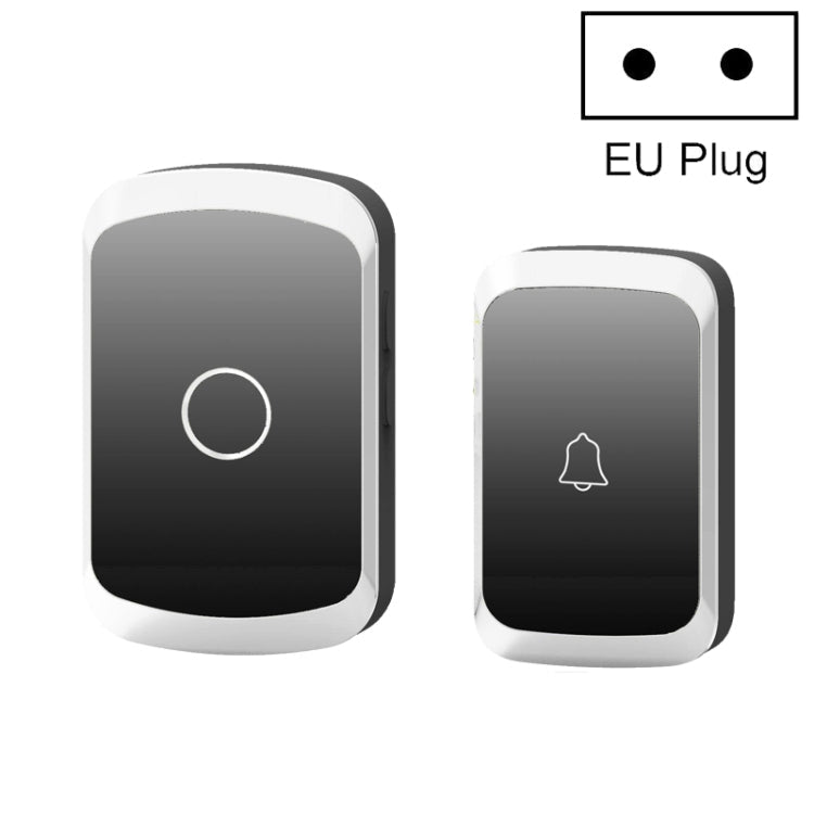 CACAZI A20 Smart Home Wireless Doorbell Digital Music Remote Control Waterproof Doorbell, US Plug, UK Plug, EU Plug – Waterproof EU Plug Black