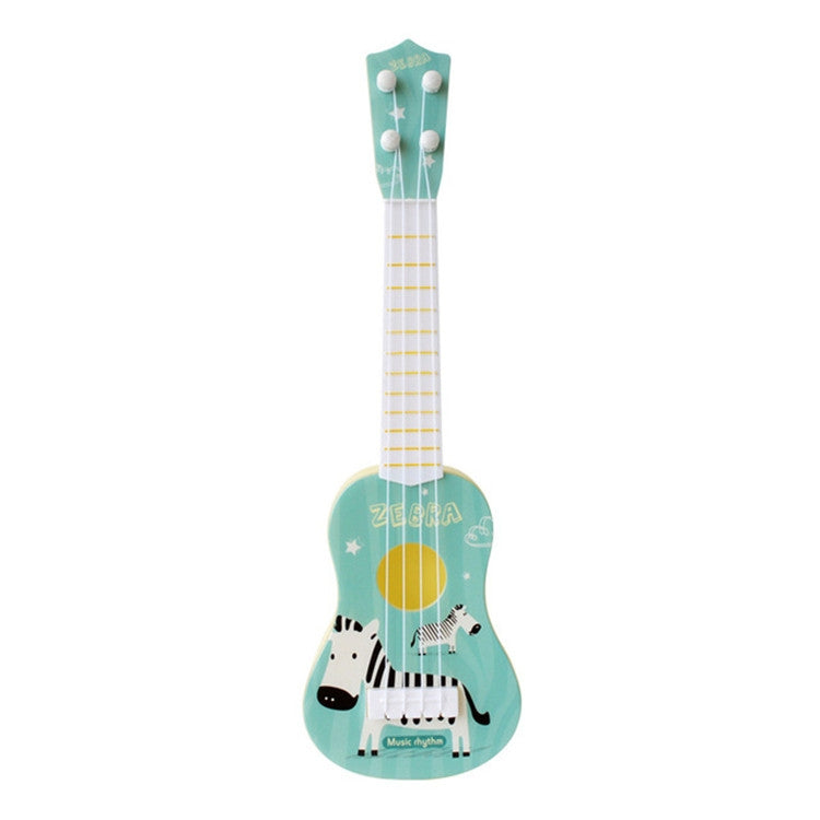 Small Simulation Musical Instrument Mini Four Strings Playable Ukulele Early Childhood Education Music Toy, Pink Rabbit, Light Blue Zebra, Pink Giraffe, Yellow Dinosaur – Durable Build, Easy to Use Light Blue Zebra