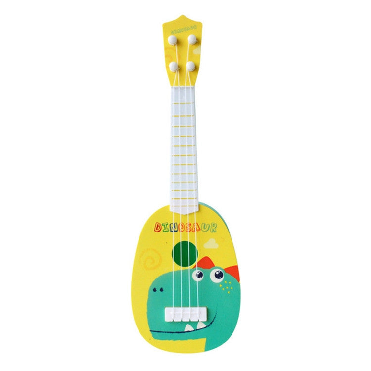 Small Simulation Musical Instrument Mini Four Strings Playable Ukulele Early Childhood Education Music Toy, Pink Rabbit, Light Blue Zebra, Pink Giraffe, Yellow Dinosaur – Durable Build, Easy to Use Yellow Dinosaur