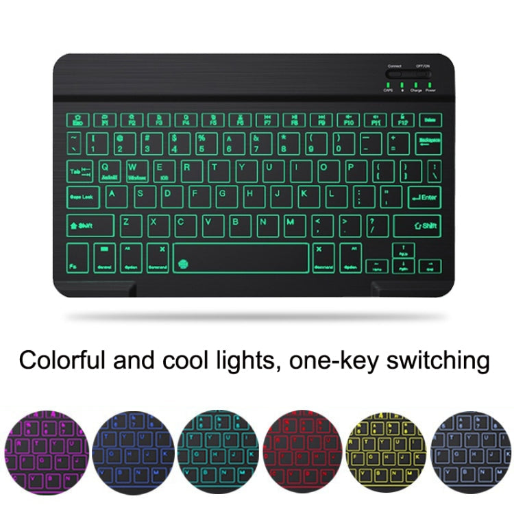 10 Inch RGB Colorful Backlit Bluetooth Keyboard And Mouse Set For Mobile Phone / Tablet, Black, White – Waterproof, Bluetooth