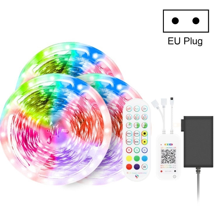 Bluetooth Suit Smart Music Sound Control Light Strip Waterproof 5050 RGB Colorful Atmosphere LED Light Strip With 24-Keys Remote Control, 30M 540 LEDs – Waterproof, Bluetooth, TPU 30M 540 LEDs EU Plug