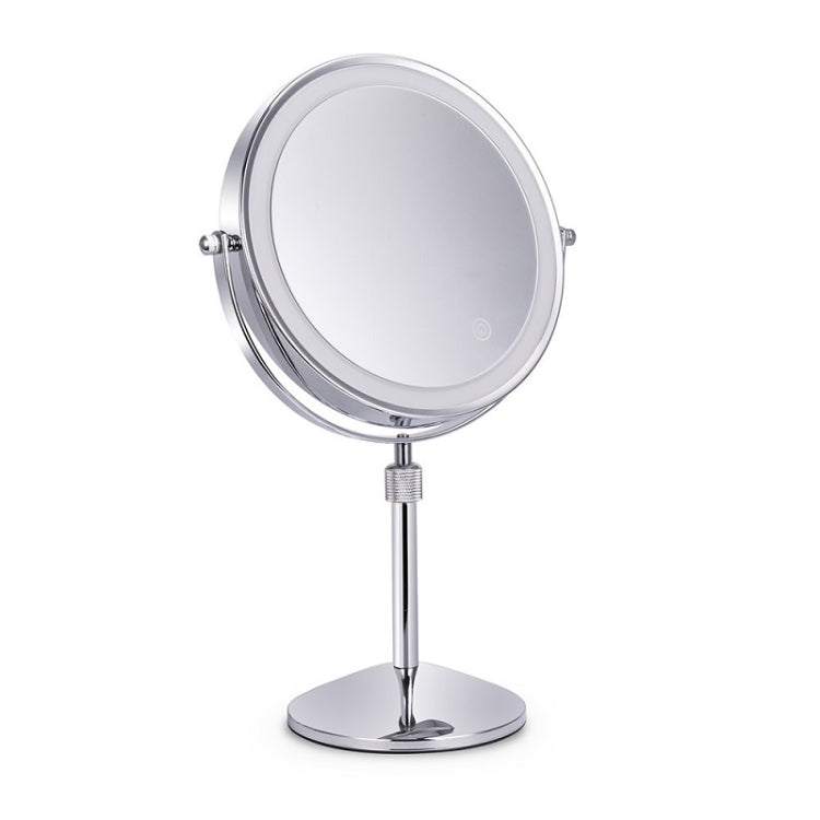 Desktop Double-SidedRound LED Luminous Makeup Mirror Liftable Magnifying Mirror, Plane + 3 Times Magnification(8-inch Battery Model), Plane + 5 Times Magnification(8-inch Battery Model), Plane + 7 Times Magnification(8-inch Battery Model)              ... Plane + 3 Times Magnification(8-inch Battery Model)