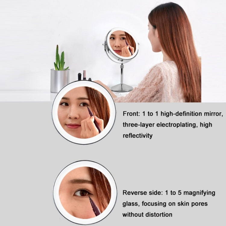 Desktop Double-SidedRound LED Luminous Makeup Mirror Liftable Magnifying Mirror, Plane + 3 Times Magnification(8-inch Battery Model), Plane + 5 Times Magnification(8-inch Battery Model), Plane + 7 Times Magnification(8-inch Battery Model)              ...