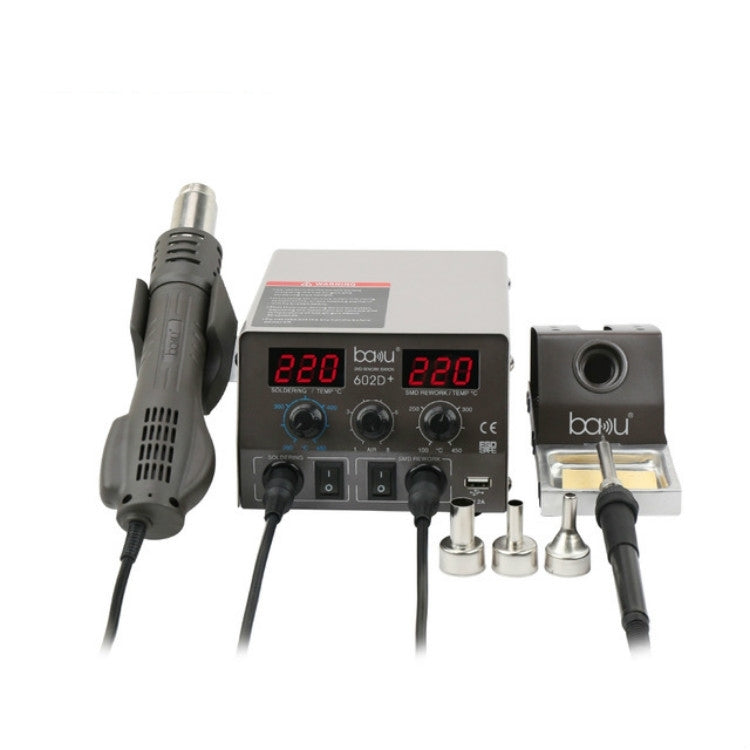 BAKU BA-602D+ Welding Station Set Dual Digital Display Mobile Phone Repair Tin Welding Tool, EU Plug, US Plug