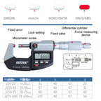 Digital Display Outer Diameter Micrometer 0.001mm High Precision Electronic Spiral Micrometer Thickness Gauge, 0-25mm, 25-50mm, 50-75mm, 75-100mm