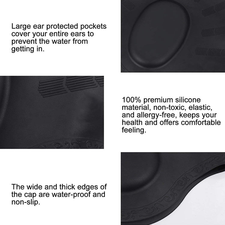 Silicone Ear Protection Waterproof Swimming Cap for Adults with Long Hair, Long Hair Swimming Cap(Black), Long Hair Swimming Cap(Blue), Long Hair Swimming Cap(Pink), Long Hair Swimming Cap(Silver), Long Hair Swimming Cap(Yellow)                        ...