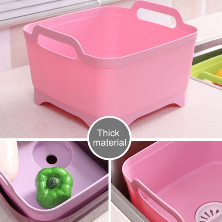 2 PCS Multifunctional Mobile Sink Kitchen Plastic Vegetable Washing Basket Fruit And Vegetable Storage Drain Basket, Pink, Purple, Green, Blue, White, Dark Gray, Dark Green – Non-slip