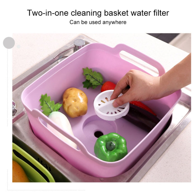 2 PCS Multifunctional Mobile Sink Kitchen Plastic Vegetable Washing Basket Fruit And Vegetable Storage Drain Basket, Pink, Purple, Green, Blue, White, Dark Gray, Dark Green – Non-slip