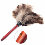 Feather Duster Brush Wooden Handle Anti-static Household Car Dust Collector, Dust Collector Dust Collector