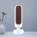 Retro Humidification Tower Fan USB Leafless Fan Water Cooling Spray Humidification Desktop Fan Cooler White
