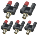 5pcs BNC Female Jack To Dual Banana Female Jack RF Adapter Coaxial Connector, BNC Female to Dual Banana Female BNC Female to Dual Banana Female