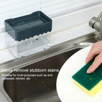 Cleaning Cloth Dishwashing Brush Liquid Box Kitchen Brush Detergent Mixer Press Plastic Soap Box, White, Dark Gray, Dark Blue
