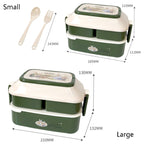 Cute Rabbit Double Layer Plastic Lunch Box Large Capacity Portable Lunch Box, Style:, Small Red, Small Yellow, Large Red, Large Green, Large Yellow
