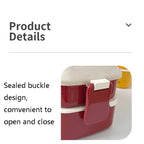 Cute Rabbit Double Layer Plastic Lunch Box Large Capacity Portable Lunch Box, Style:, Small Red, Small Yellow, Large Red, Large Green, Large Yellow