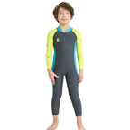 DIVE&SAIL Children Diving Suit Outdoor Long-sleeved One-piece Swimsuit Sunscreen Swimwear, S, M, L, XL, XXL S Boys Dark Gray