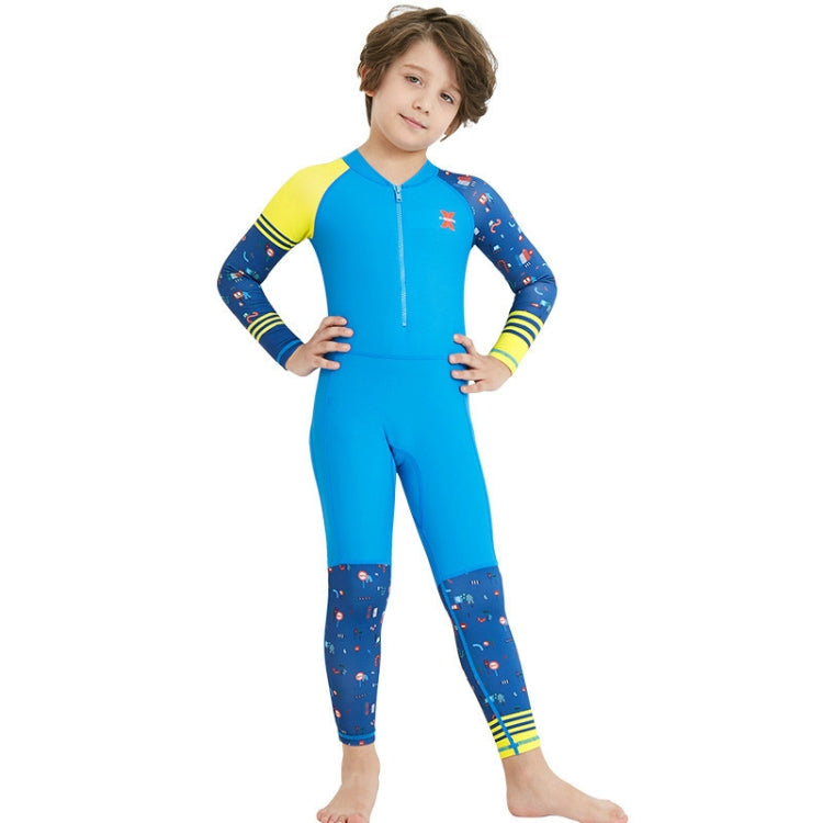 DIVE & SAIL LS-18822 Children Diving Suit Outdoor Sunscreen One-piece Swimsuit, S, M, L, XL, XXL S Boy Blue