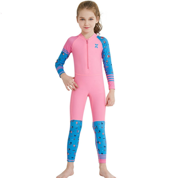 DIVE & SAIL LS-18822 Children Diving Suit Outdoor Sunscreen One-piece Swimsuit, S, M, L, XL, XXL – Anti-Scratch XL Girl Pink