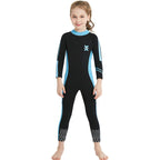 DIVE & SAIL 2.5mm Children Diving Suit One-piece Warm Snorkeling Suit Drifting Sunscreen Swimsuit, S, M, L, XL, XXL S Black Blue