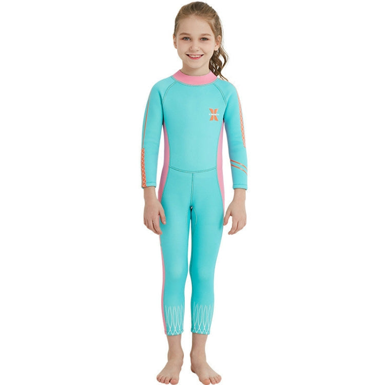 DIVE & SAIL 2.5mm Children Diving Suit One-piece Warm Snorkeling Suit Drifting Sunscreen Swimsuit, S, M, L, XL, XXL – Durable Build, Easy to Use XL Light Blue Pink